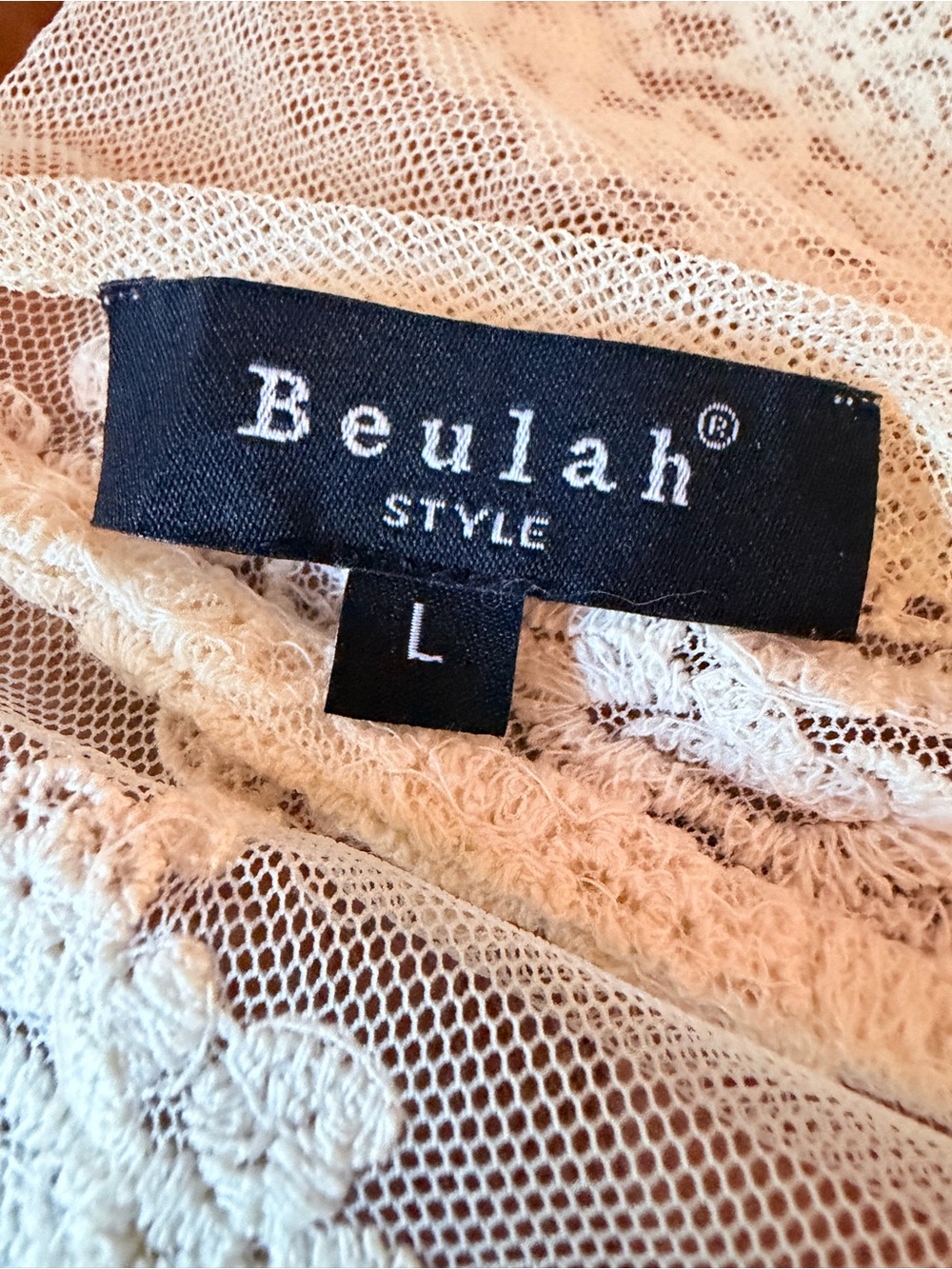 Alluring Beulah Lace embroidered Sheer Lace Duster Robe in Ivory - Picture 5 of 10